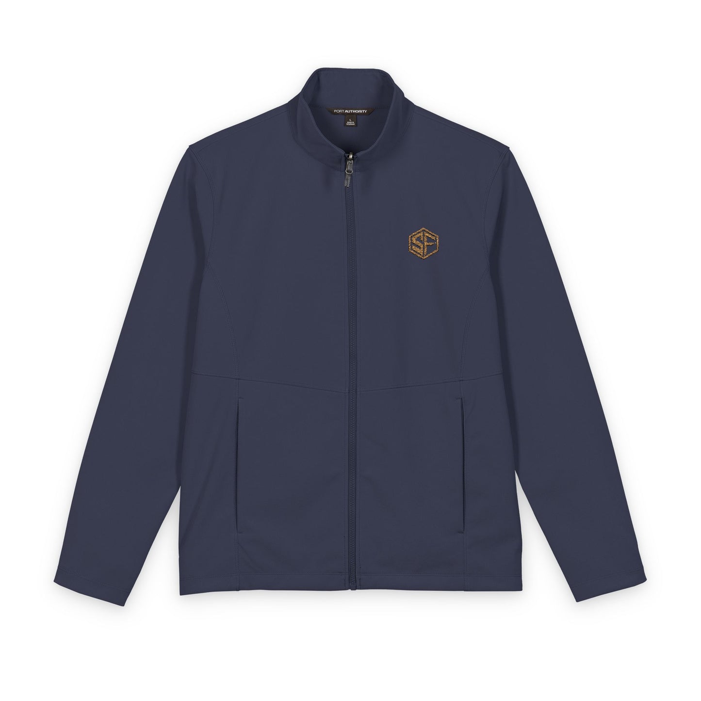 Men's Soft Shell Jacket — Subtle Gold Compass Logo