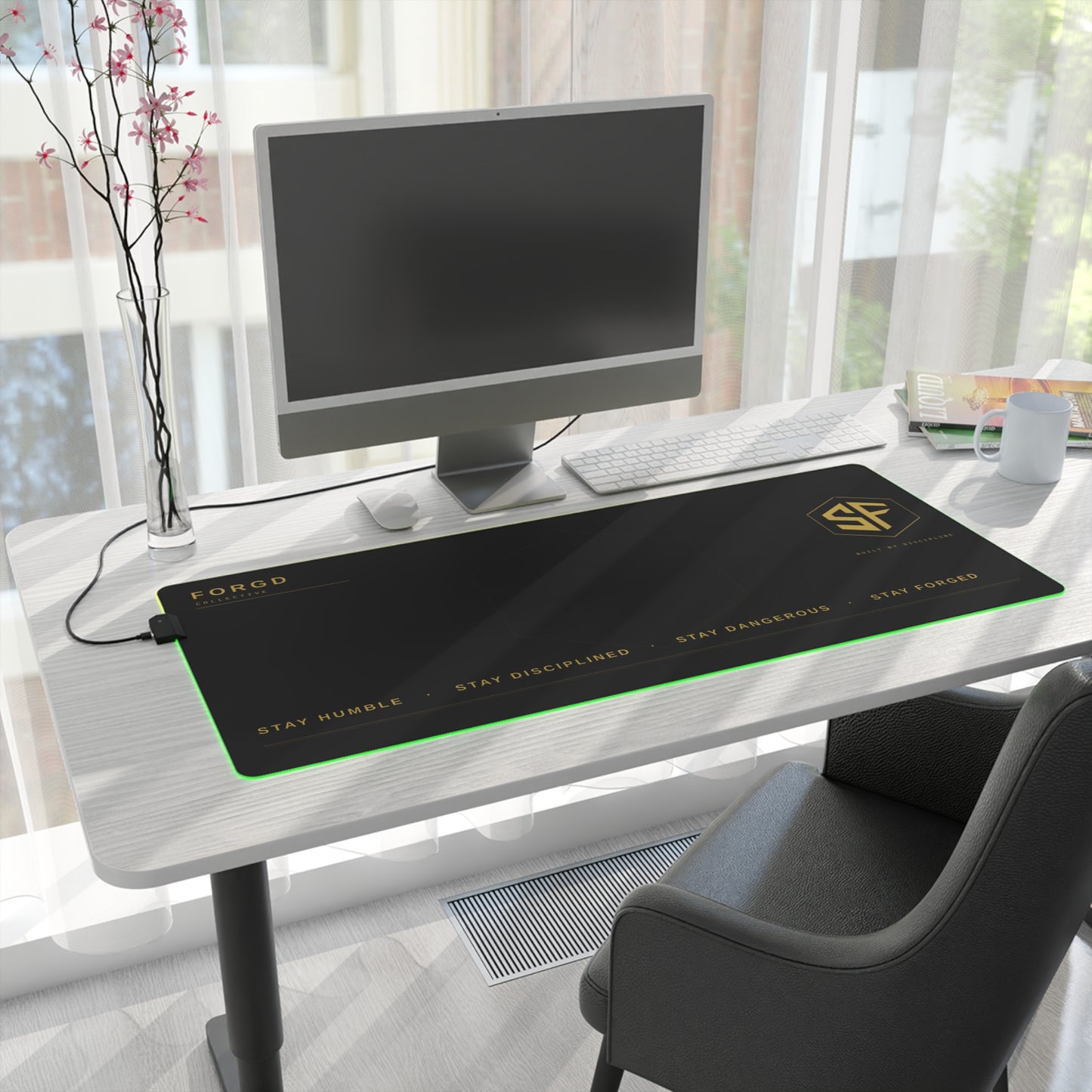 LED Gaming Mouse Pad — Stay Forgd RGB Desk Mat (Built by Discipline)