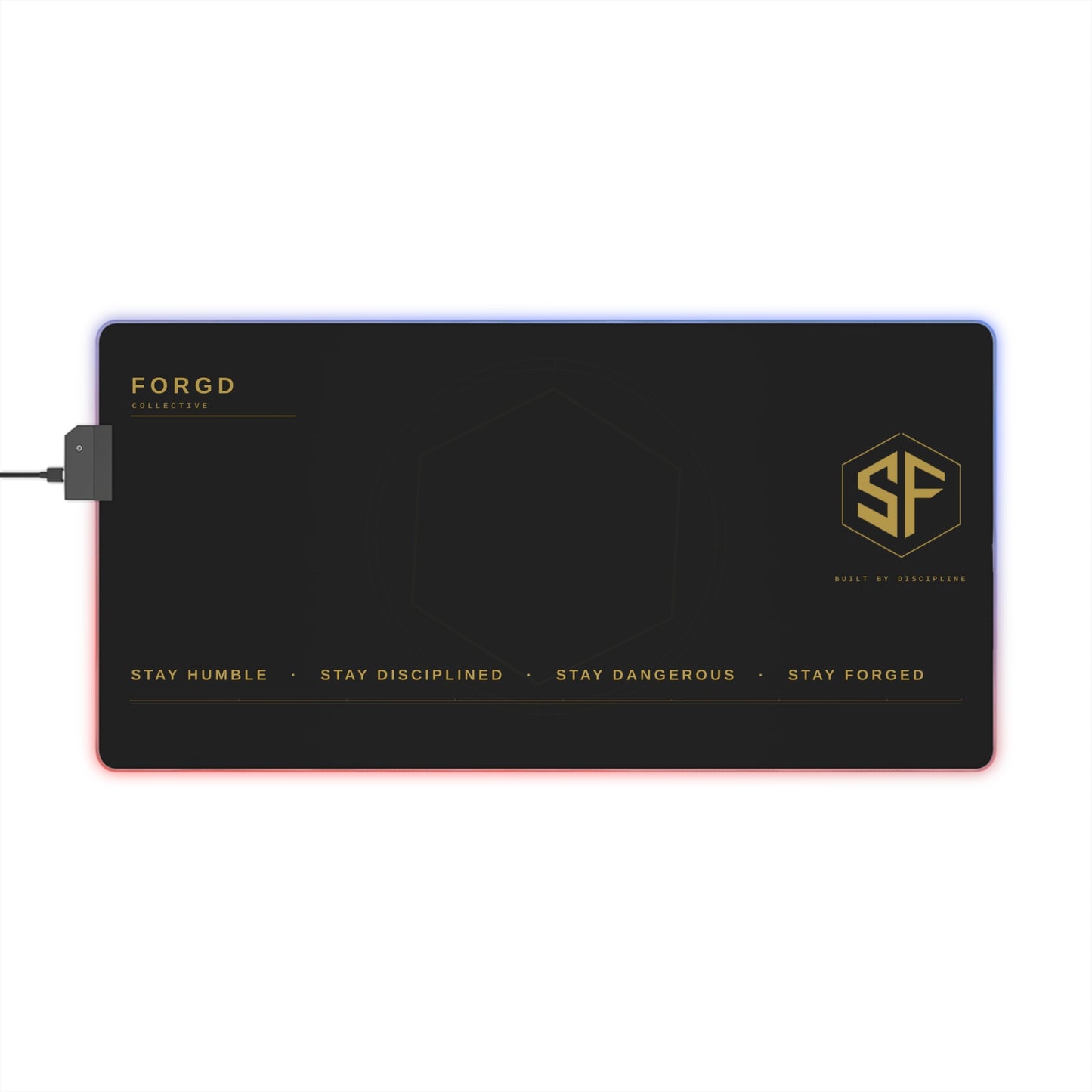 LED Gaming Mouse Pad — Stay Forgd RGB Desk Mat (Built by Discipline)