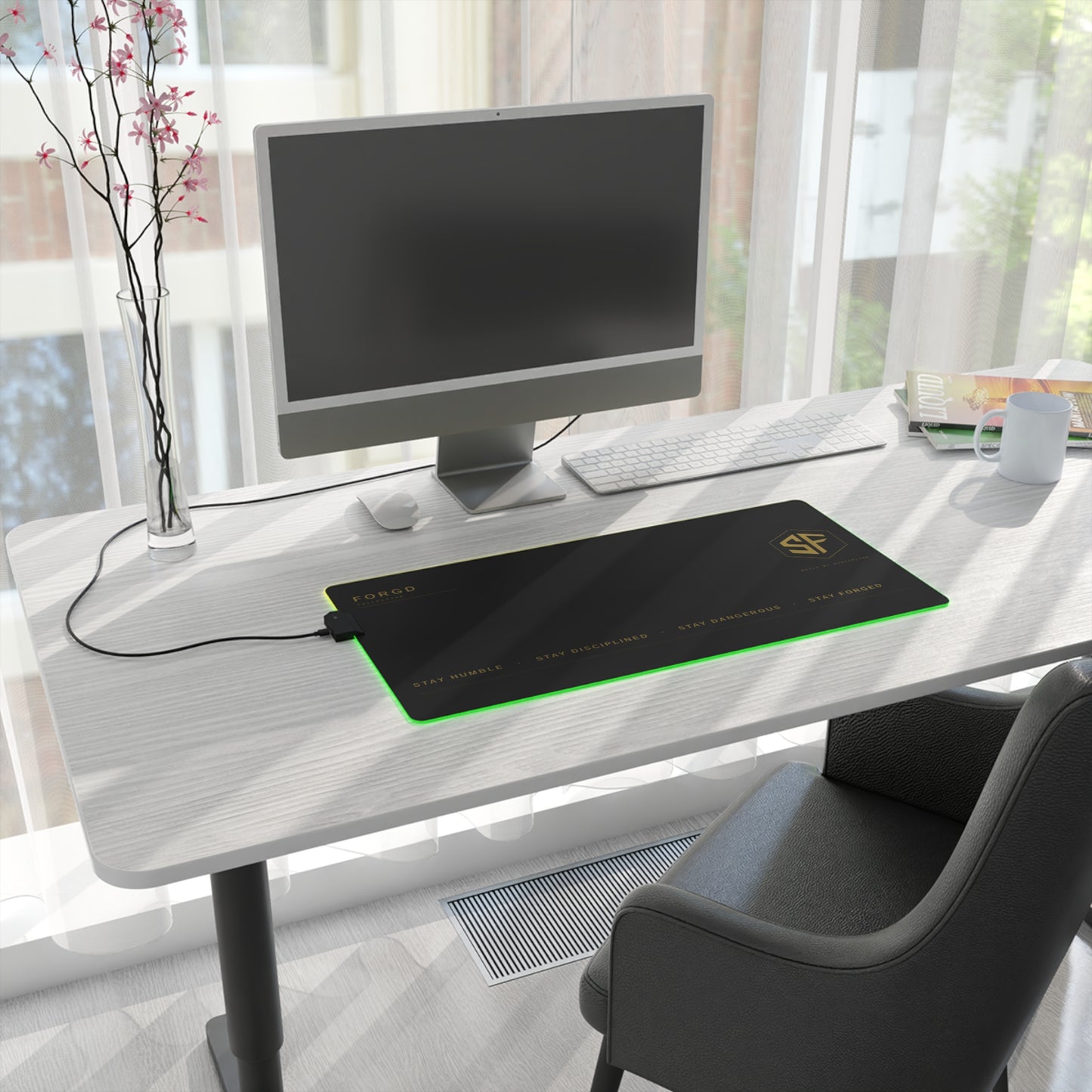 LED Gaming Mouse Pad — Stay Forgd RGB Desk Mat (Built by Discipline)
