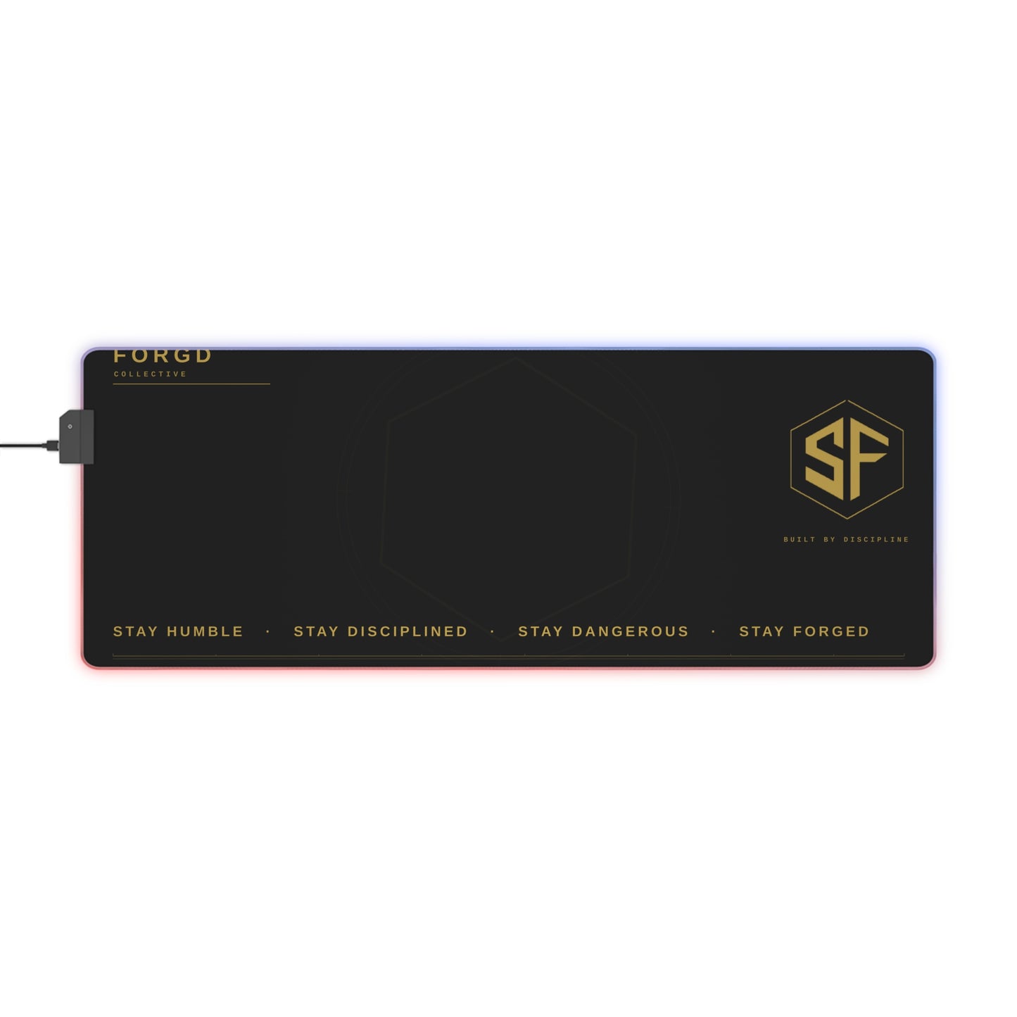 LED Gaming Mouse Pad — Stay Forgd RGB Desk Mat (Built by Discipline)