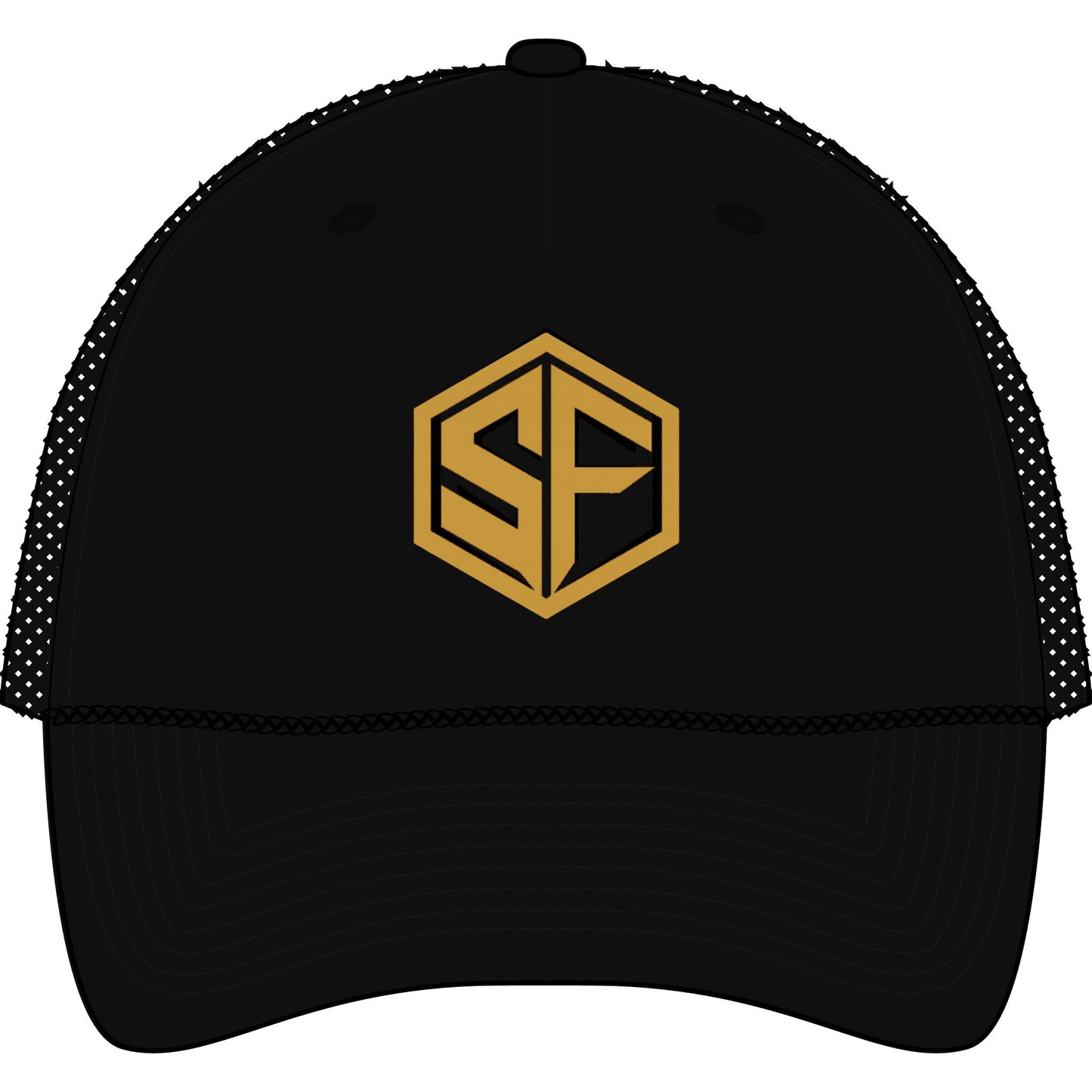 Hexagon SF Logo Trucker Cap — Rope Five-Panel Baseball Hat