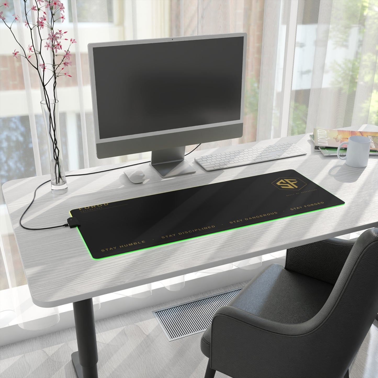 LED Gaming Mouse Pad — Stay Forgd RGB Desk Mat (Built by Discipline)