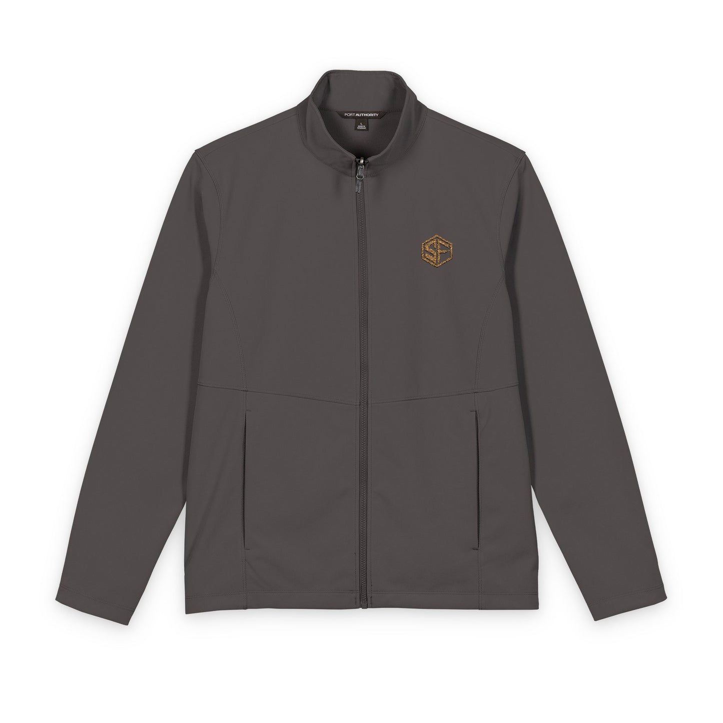 Men's Soft Shell Jacket — Subtle Gold Compass Logo