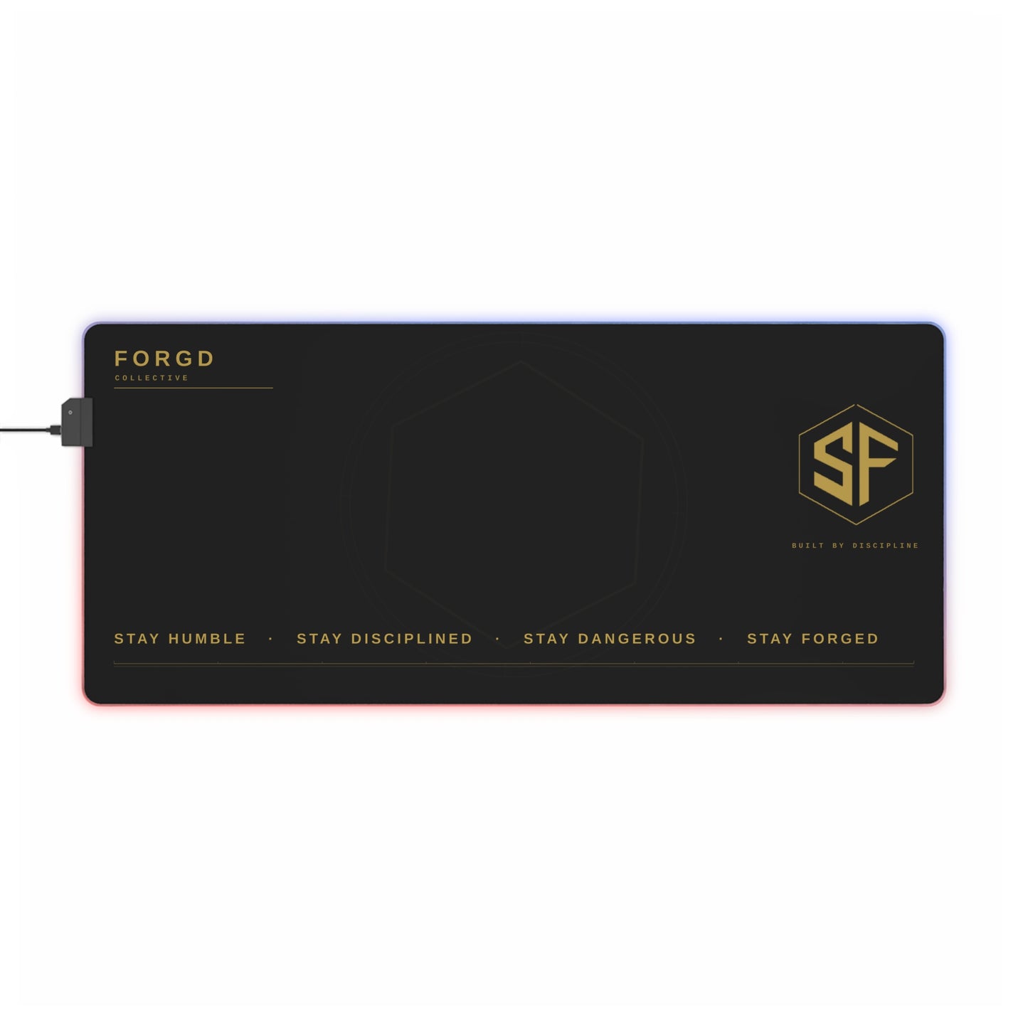 LED Gaming Mouse Pad — Stay Forgd RGB Desk Mat (Built by Discipline)