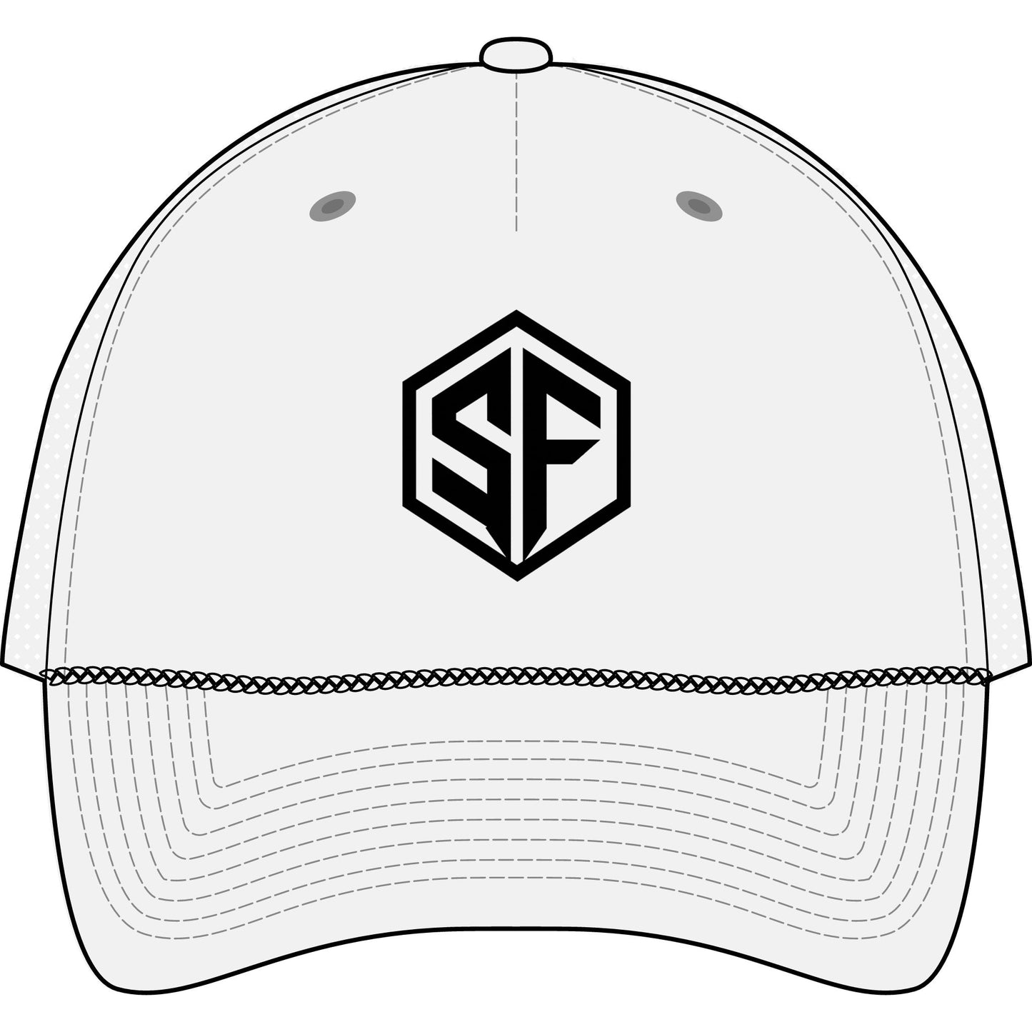Hexagon SF Logo Trucker Cap — Rope Five-Panel Baseball Hat