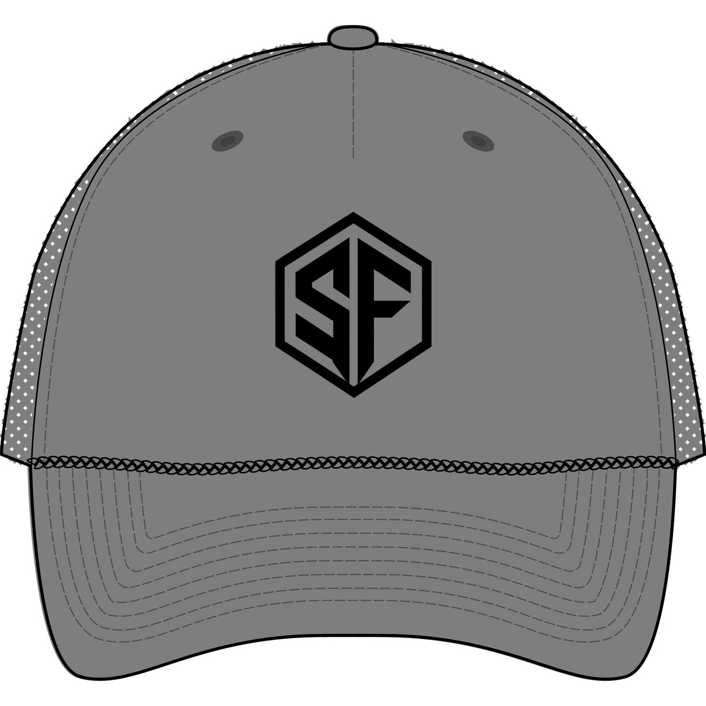 Hexagon SF Logo Trucker Cap — Rope Five-Panel Baseball Hat