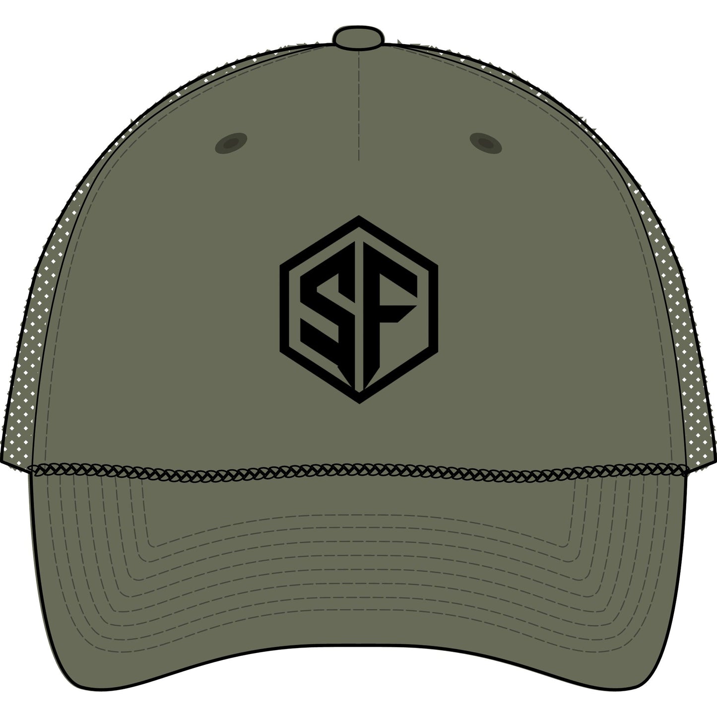 Hexagon SF Logo Trucker Cap — Rope Five-Panel Baseball Hat