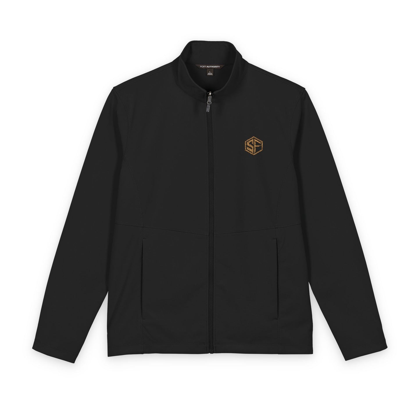 Men's Soft Shell Jacket — Subtle Gold Compass Logo