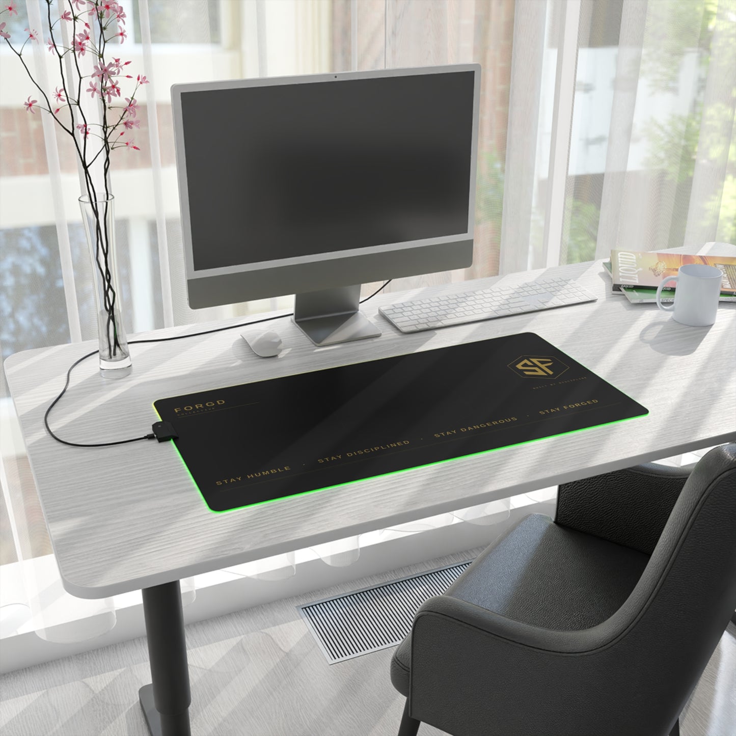 LED Gaming Mouse Pad — Stay Forgd RGB Desk Mat (Built by Discipline)