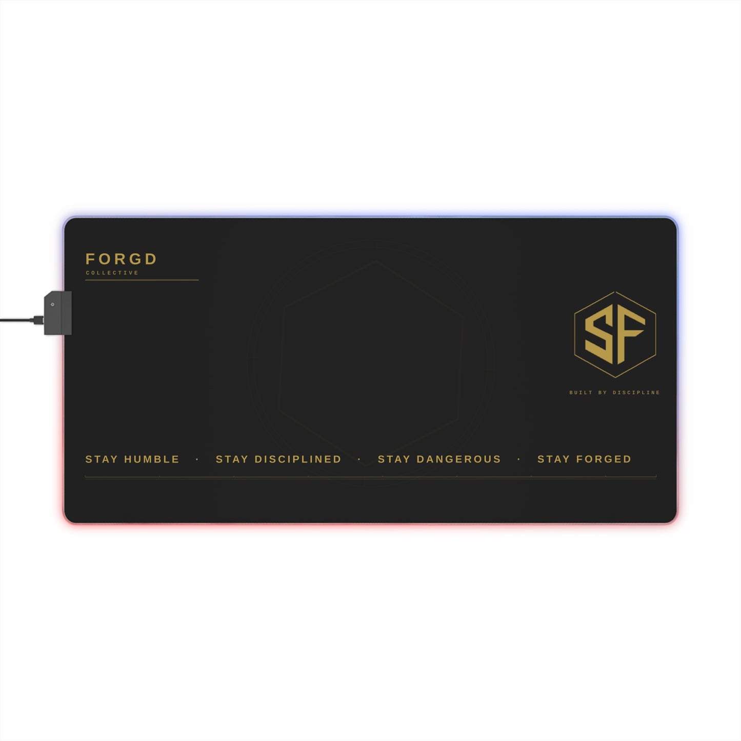 LED Gaming Mouse Pad — Stay Forgd RGB Desk Mat (Built by Discipline)