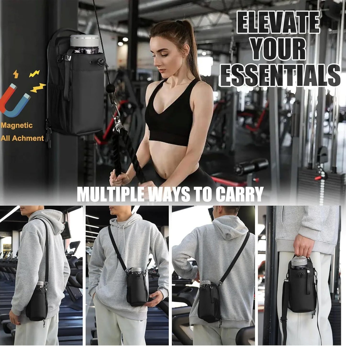 Magnetic Gym Pouch — Built by Discipline Hands-Free Carrier