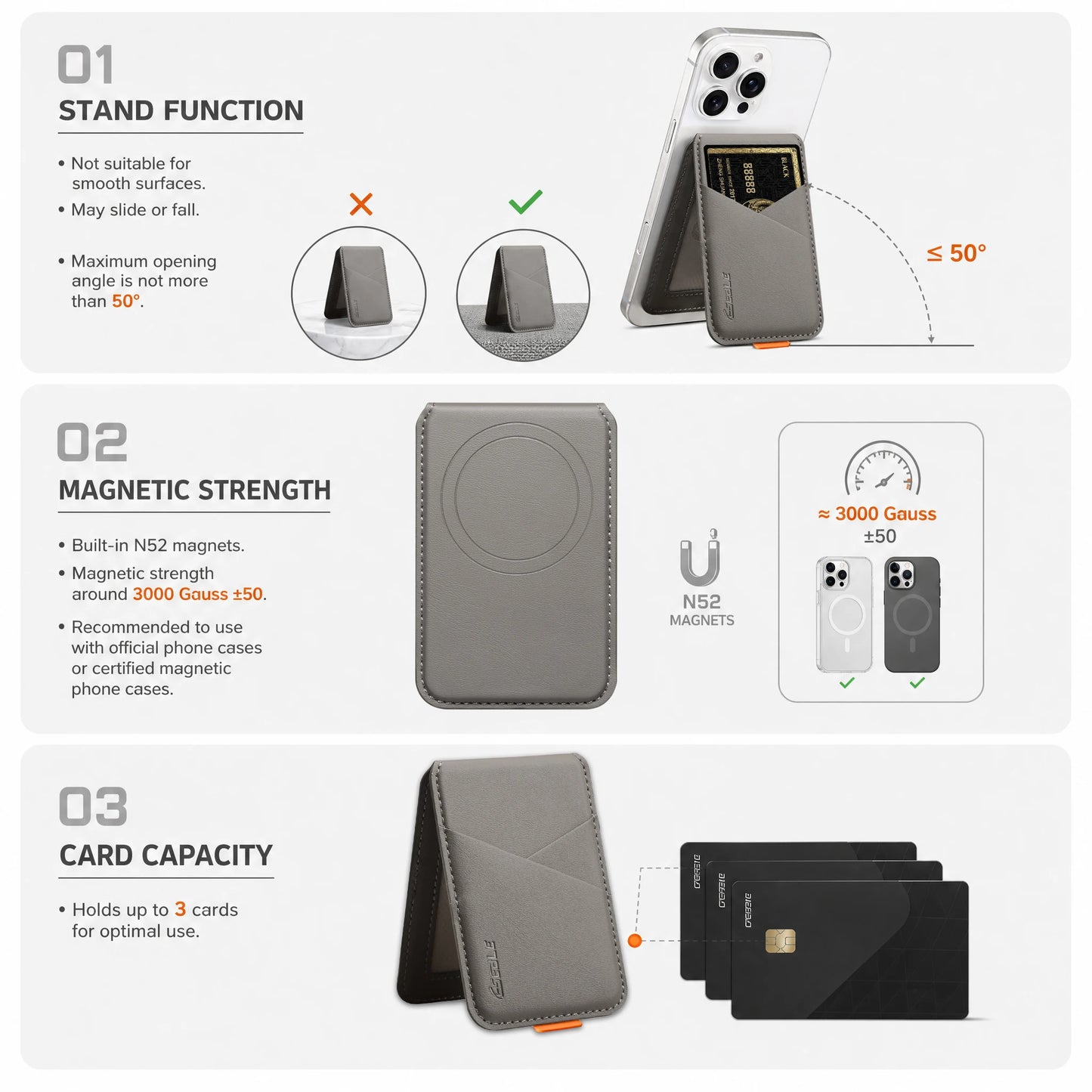 Magnetic Phone Card Holder